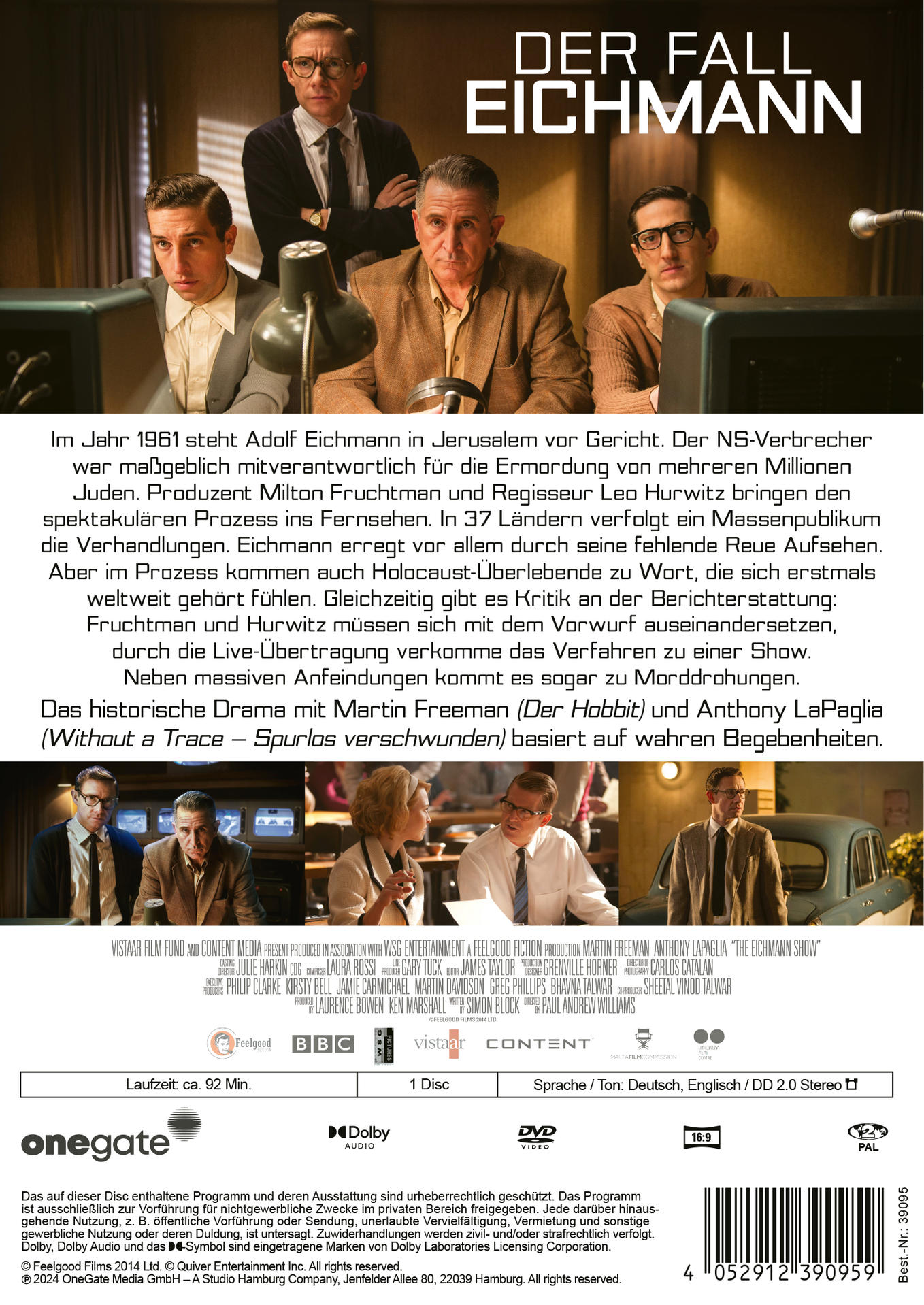 DVD-Hülle mit Text und Bildern von Männern in Anzügen, mit Filmtitel.