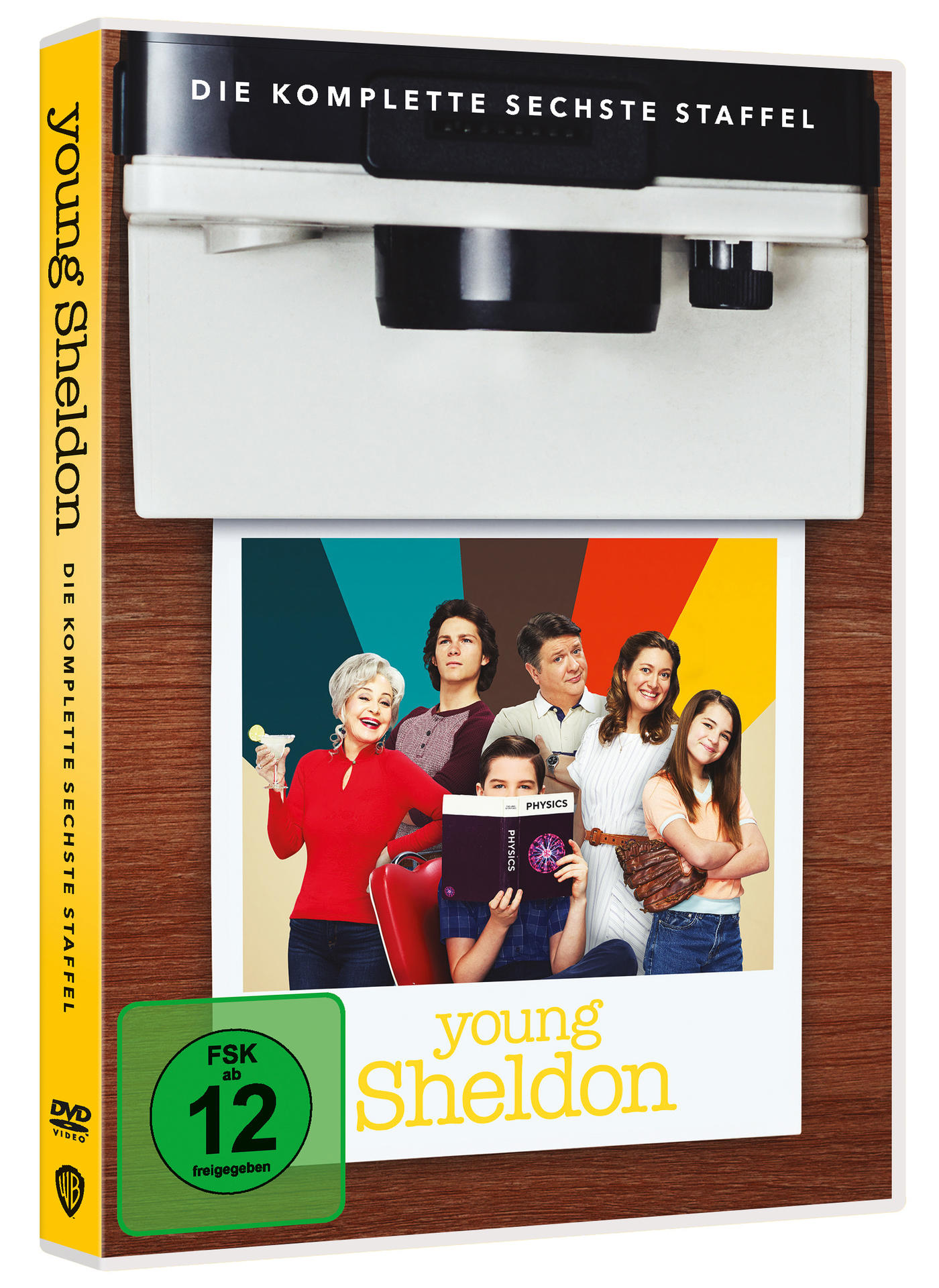 DVD-Hülle von 'Young Sheldon' mit Familienporträt.