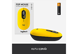 LOGITECH POP Mouse Blast Emoji Tuşlu Sessiz Kablosuz Mouse - Sarı&Siyah_7