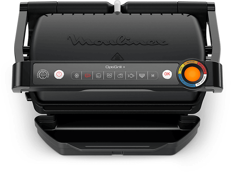 GRIGLIA ELETTRICA MOULINEX Optigrill + GI7178, Potenza 2000 W, Contenitore olio antiaderente, Piastre asportabili, Compatibile per lavastoviglie, Nero