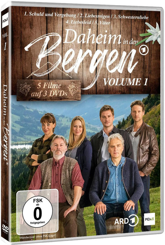 DVD-Box-Set 'Daheim in den Bergen' mit Cover-Art von Schauspielern und dem Titel.