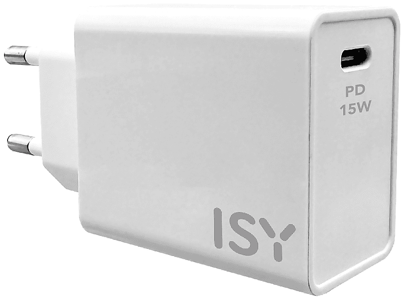 Caricabatteria ISY Caricabatterie PD - 15 W da 15W, Bianco
