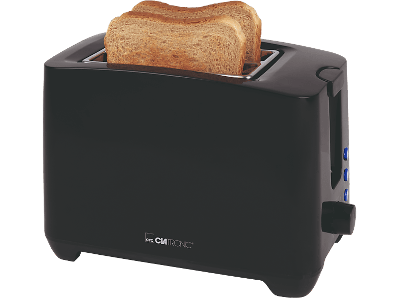 Clatronic TA 3801 Toaster (Schwarz, 750 Watt, Schlitze: 2)