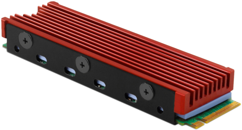 AXAGON Alumínium hűtőborda M.2 2280 SSD meghajtóhoz, 12 mm magas, piros (CLR-M2 )