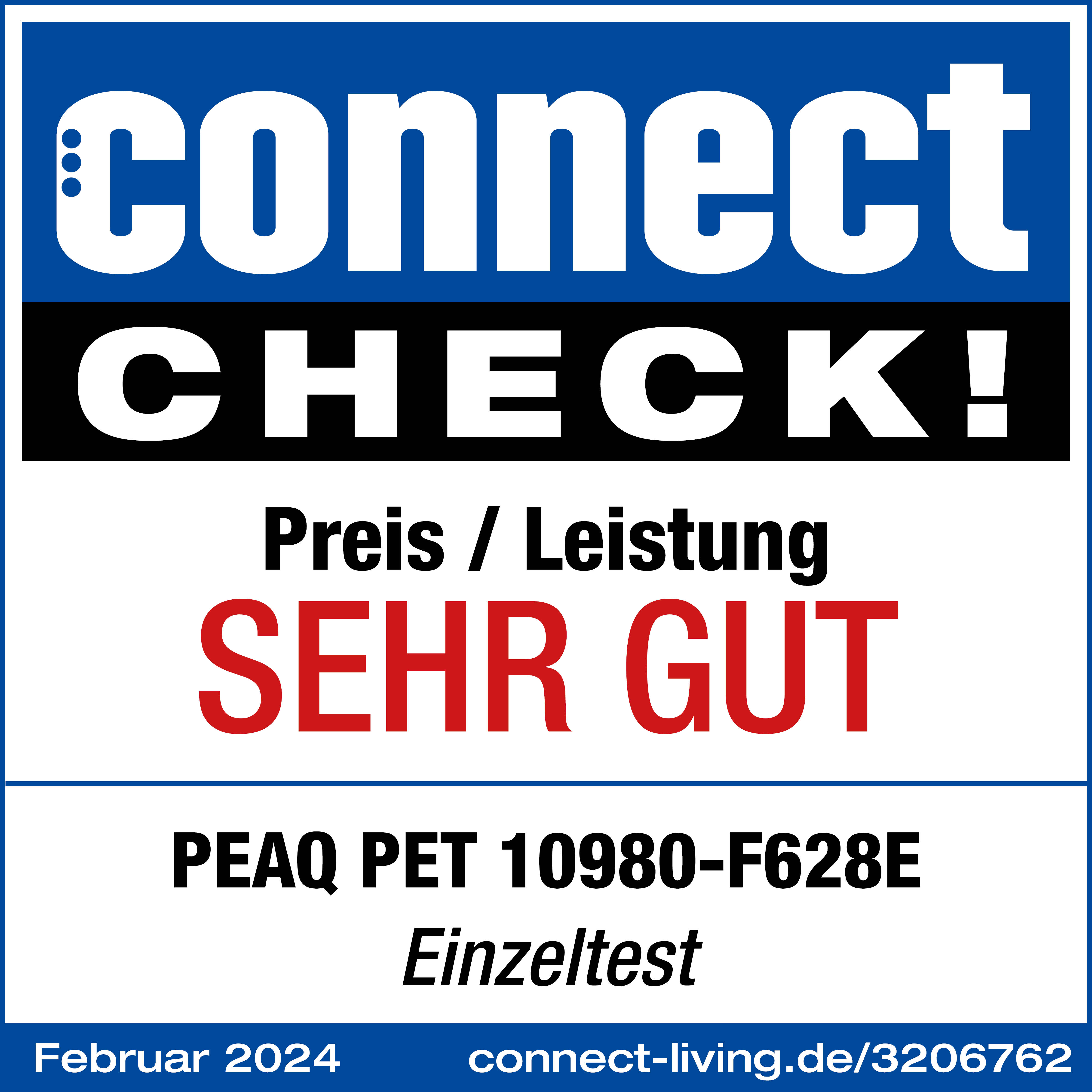Connect CHECK! PEAQ PET 10980-F628E, Preis/Leistung sehr gut, Februar 2024.