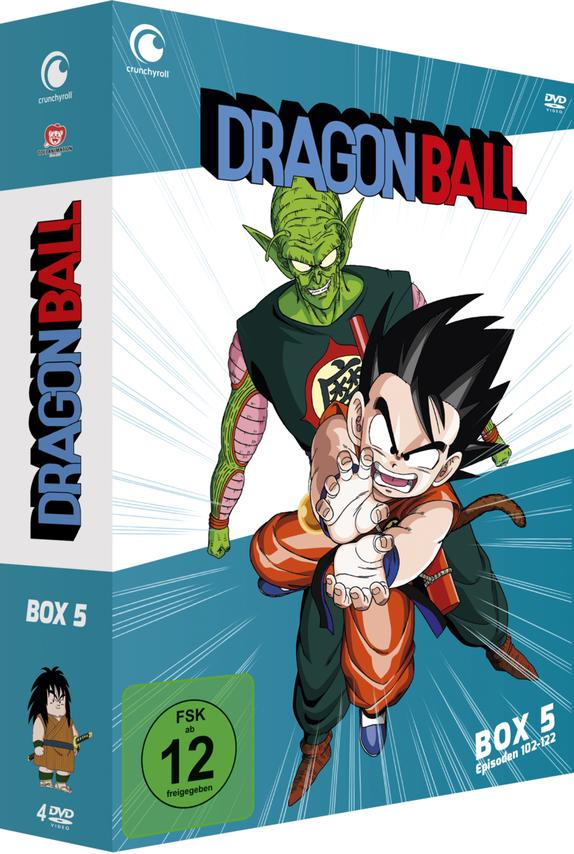 Dragon Ball Box 5 DVD-Cover mit Zeichentrickfiguren und Logo.