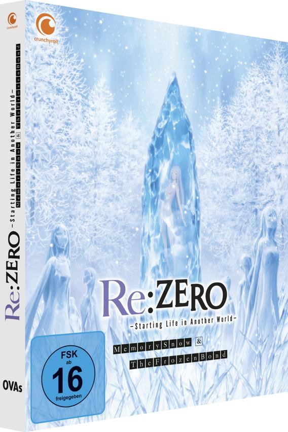 DVD-Hülle des Anime Re: Zero. Die Vorderseite hat Text und eine Illustration.