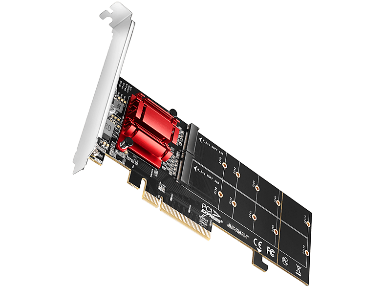 AXAGON PCIe 3.0 x8 adapter 2x M.2 NVMe SSD meghajtóhoz, (PCEM2-ND)