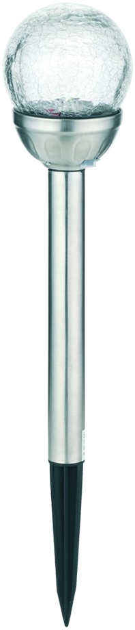 ENTAC Kerti Szolár Lámpa 40cm Rozsdamentes acél Üveg fej 1 LED RGB (EGSL-SS1LCG40RGB-PDQ)