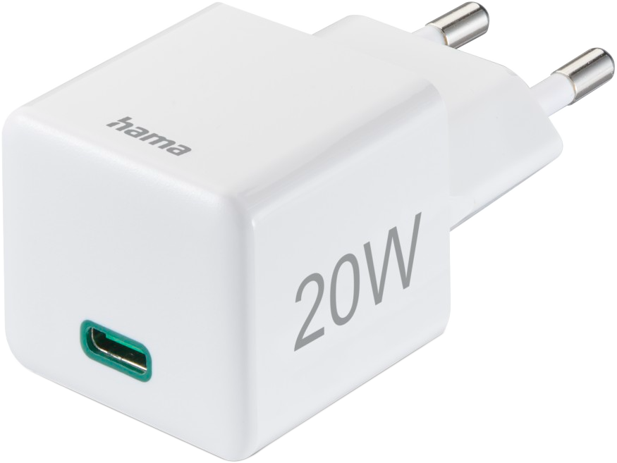 HAMA FIC E3 Univerzális hálózati USB Type-C töltő mini, PD, QC, fehér, 20W (201840)