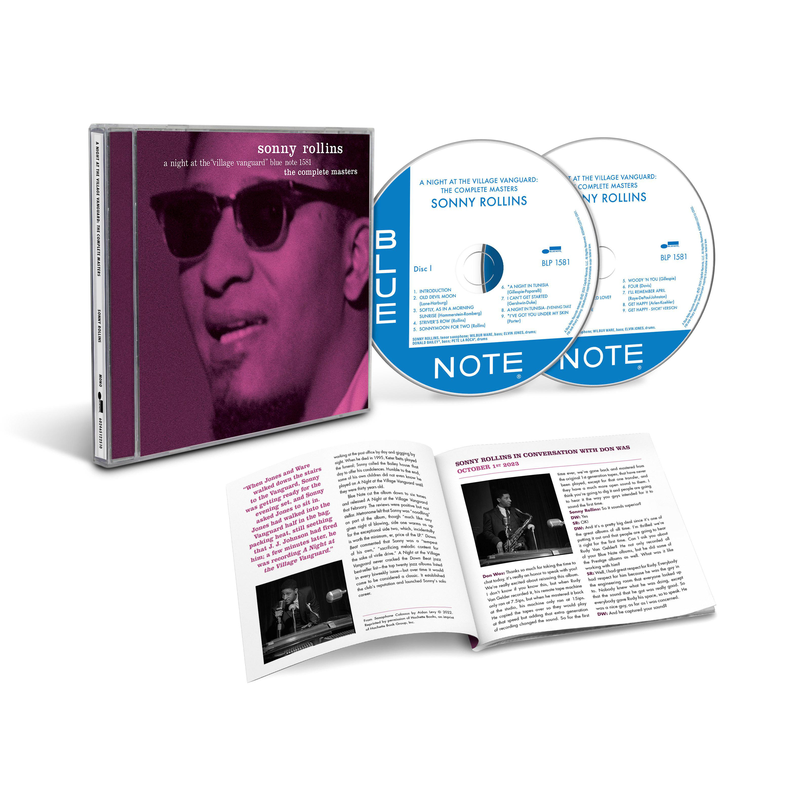 CD-Set, Sonny Rollins Album, mit Cover und Booklet, zeigt Text und Bilder.