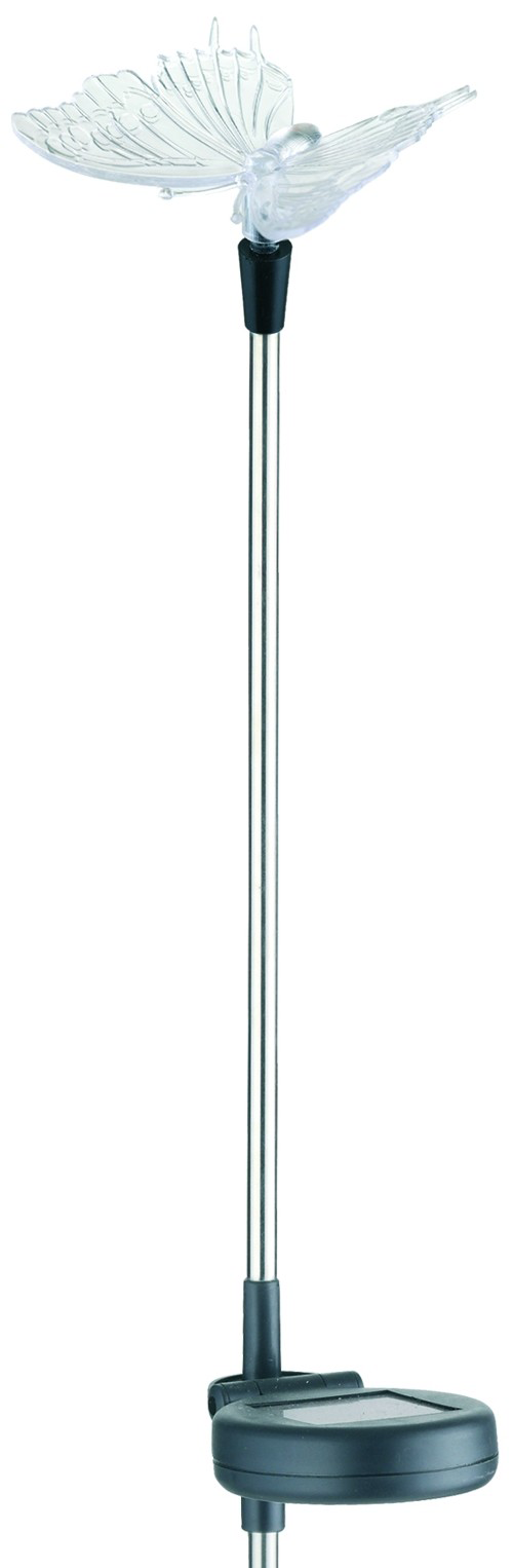 ENTAC Kerti Szolár Lámpa 34cm RGB Rozsdamentes acél pillangó forma (EGSL-SS1LB80)