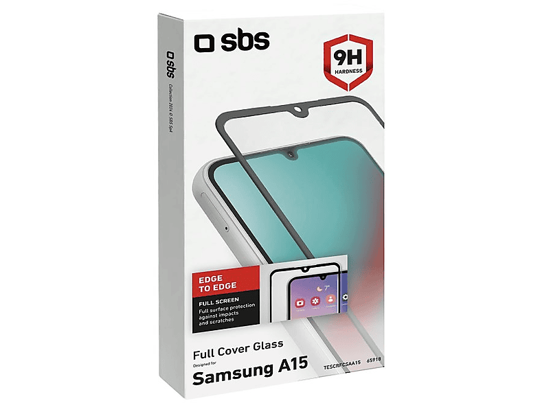 SBS 65918 Full Screen Displayschutz, für Samsung Galaxy A15
