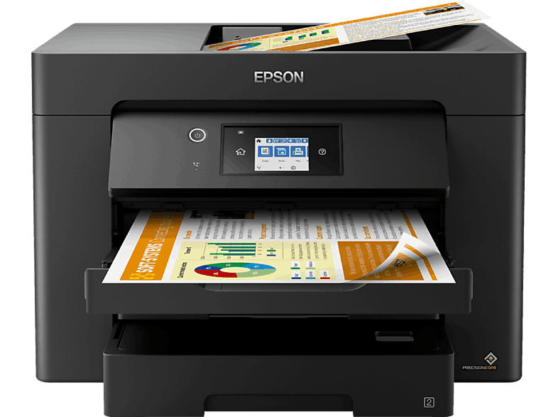 Epson WorkForce WF-7830DTWF, Impresión doble cara, Color, Formato A3, Fax, Negro