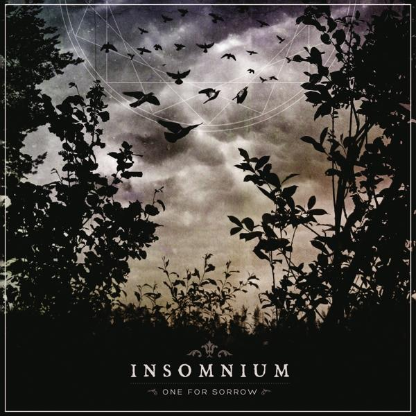 Album borító sziluett fákkal és madarakkal, 'INSOMNIUM' címmel.