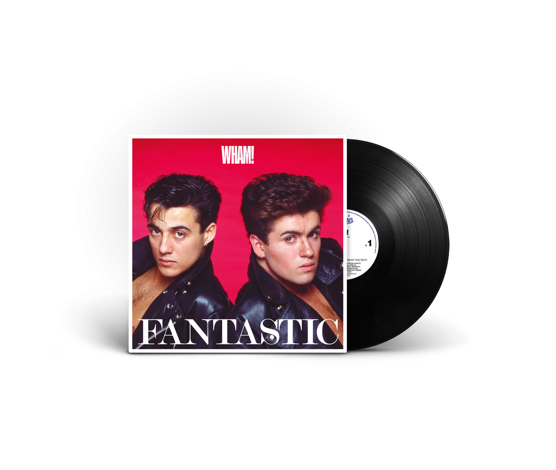 Vinil lemez és a 'Fantastic' album borítója a Wham!-től.