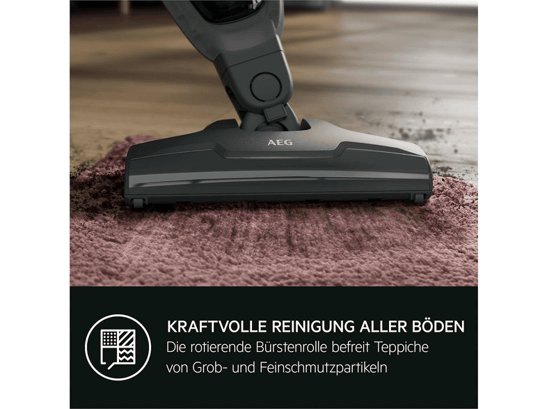 AEG AS52CB18DG Stabstaubsauger Akku Trocken Beutellos 0,3 l 29 W Schwarz, Grau 2 Ah