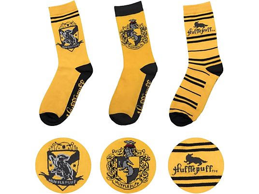 CINEREPLICAS Harry Potter: Hufflepuff - Socken (Mehrfarbig)