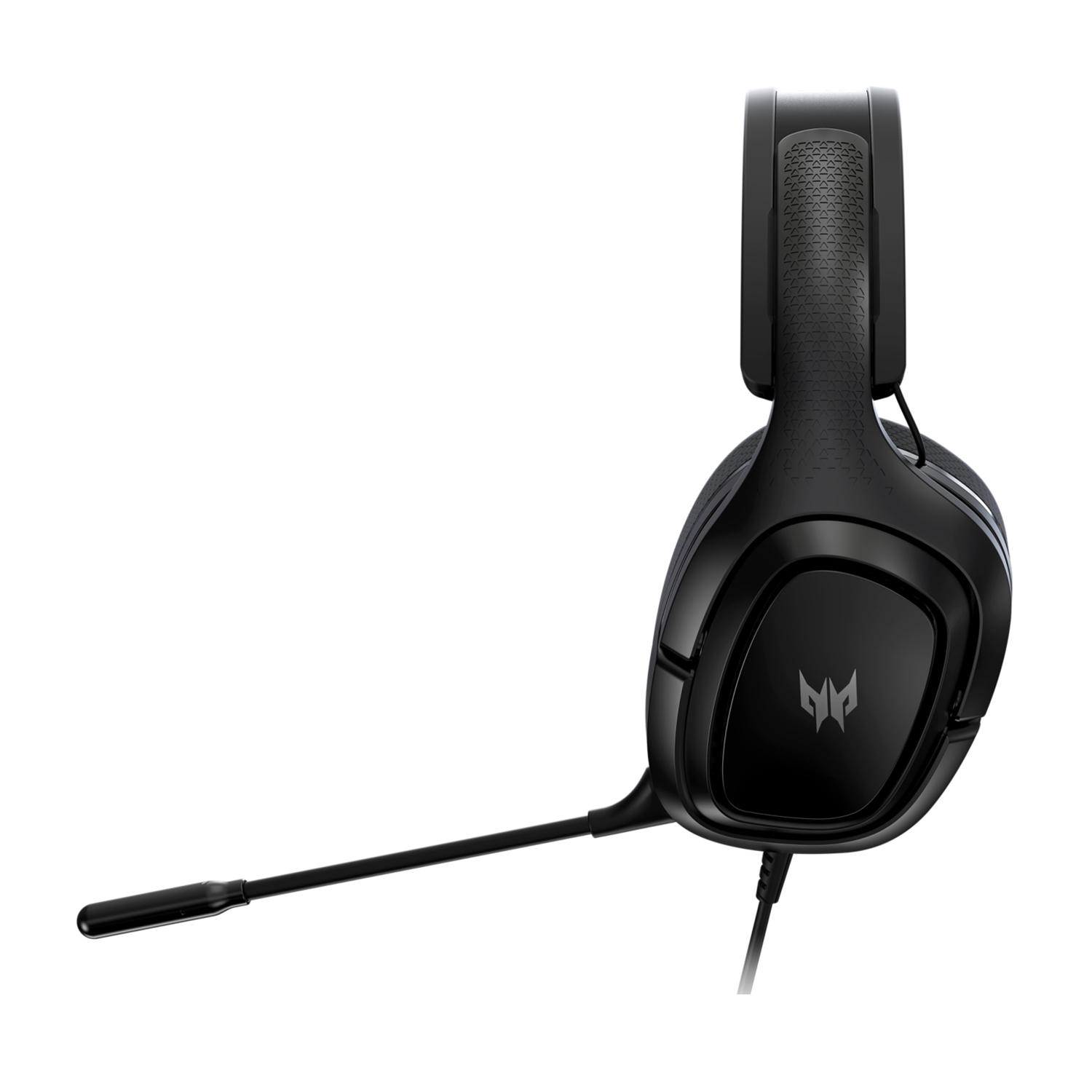 Cuffie da gioco Predator nere con microfono, sfondo bianco.
