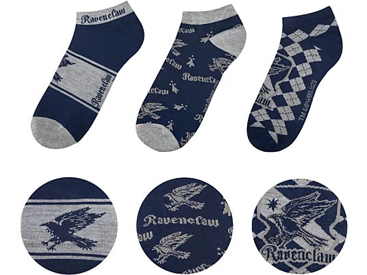 CINEREPLICAS Harry Potter: Ravenclaw Sneaker - Socken (Blau/Grau)