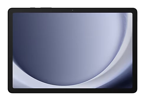 Tablet na białym tle z jasnoniebieskim ekranem z gradientem.