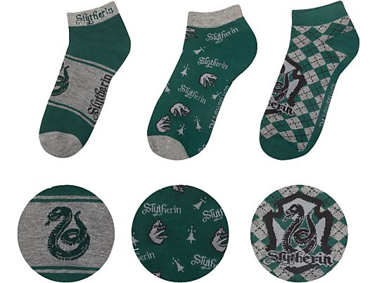CINEREPLICAS Harry Potter: Slytherin Sneaker - Socken (Grün/Grau)