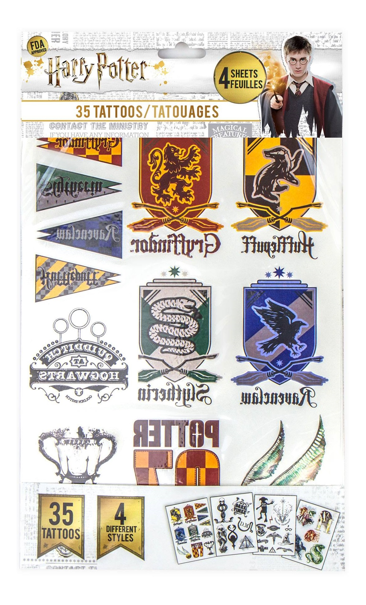 CINEREPLICAS Harry Potter : Temporary - Tatouages ​​(multicolore)