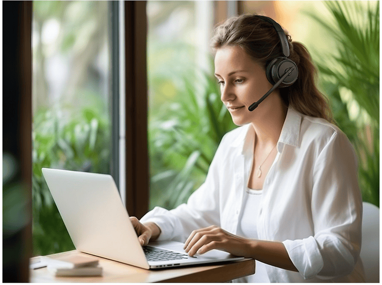 ISY IHS-8200 Office Headset mit Docking Station, On-Ear, Bluetooth, Noise Cancelling, Schwarz — Foto 5 von 5