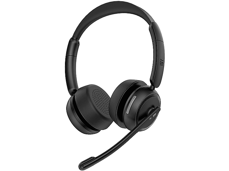 ISY IHS-8200 Office Headset mit Docking Station, On-Ear, Bluetooth, Noise Cancelling, Schwarz — Foto 2 von 5