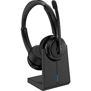 ISY IHS-8200 Office Headset mit Docking Station, On-Ear, Bluetooth, Noise Cancelling, Schwarz
