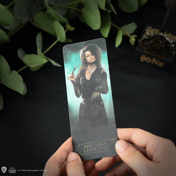 Personne tenant une carte avec l'image d'une femme, avec du feuillage.
