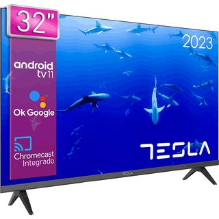 TV LED 32" - Tesla 32E635BHS, HD, Android TV 11, WiFi, Bluetooth, Chromecast integrado, Negro