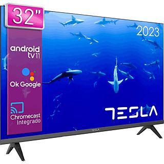 TV LED 32" - Tesla 32E635BHS, HD, Android TV 11, WiFi, Bluetooth, Chromecast integrado, Negro