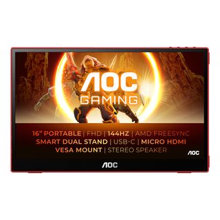 AOC 16G3 15,6 Zoll Full-HD tragbarer Monitor (4 ms Reaktionszeit, 144 Hz)