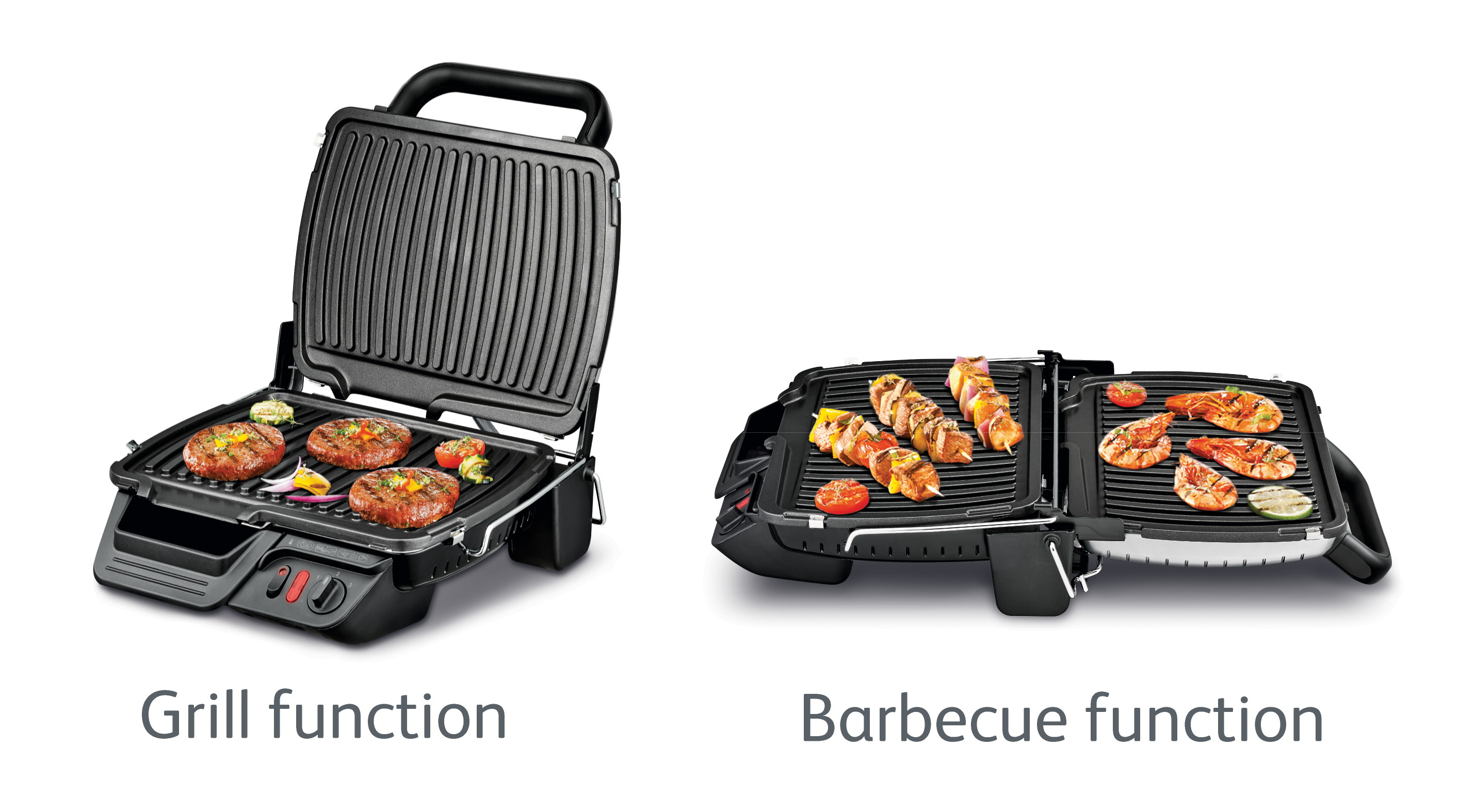 Grillező és barbecue funkciók egy konyhai készüléken.