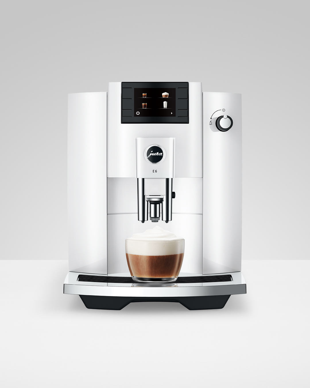 JURA E6 Piano White (EC) Automata kávéfőző (Cappuccino funkcióval)