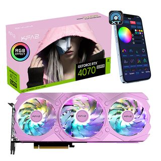 KFA2 GeForce RTX™ 4070 Super EX GAMER 1-Click OC 12GB GDDR6X 192-bit DP*3/HDMI DLSS 3, pink (47SOM7MD7LKK) (NVIDIA, Grafikkarte)
