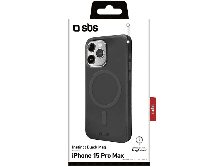 SBS 49536 Instinct Mag, MagSafe kompatibel, Backcover, für Apple iPhone 15 Pro Max, Schwarz; Handyhülle — Foto 2 von 2