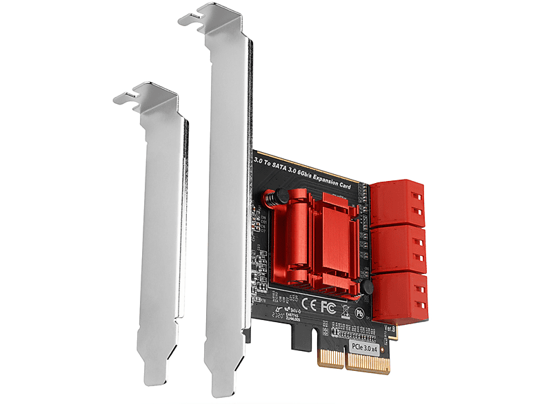 AXAGON PCIe x2 hatcsatornás SATA 3.0 vezérlő kártya, 6x SATA-III 6Gb/s port (PCES-SA6)