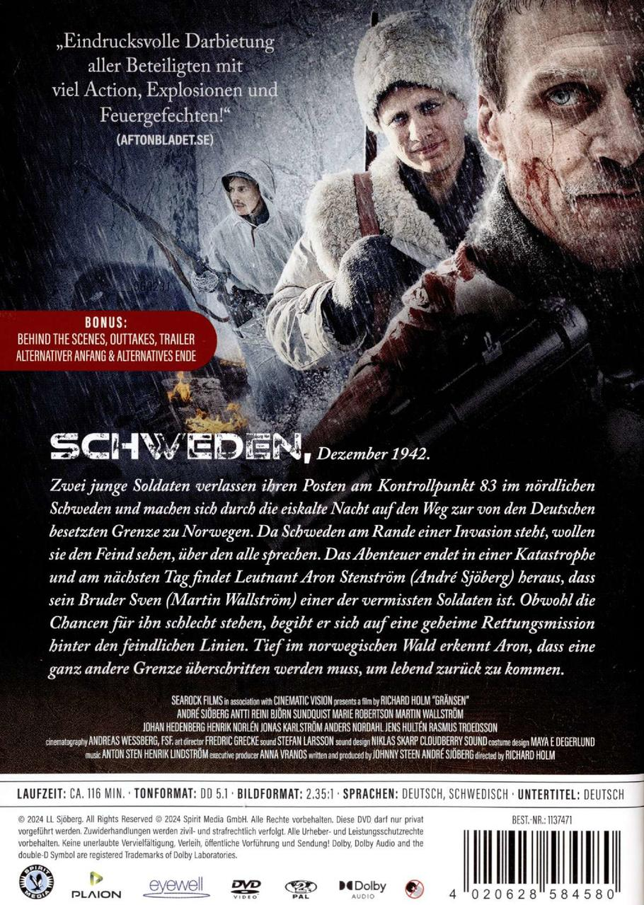 Filmposter mit Winterszene, Soldaten, Schnee und Text in Deutsch.