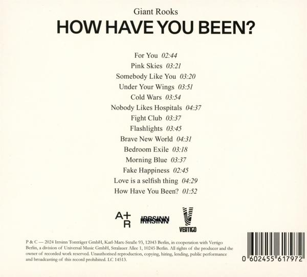 Albumcover mit Titelliste. Text auf weißem Hintergrund. Enthält 'For You', 'Pink Skies', 'Fight Club' usw.