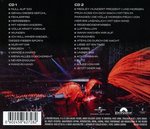 Rückseite einer CD mit Titelliste und Konzertbild.