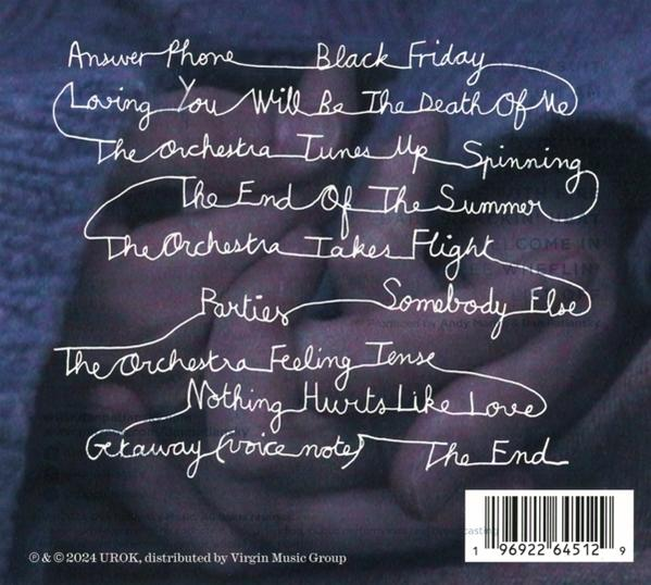 Albumcover mit handgeschriebenen Songtiteln.