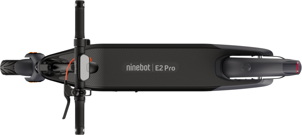 Fekete Ninebot E2 Pro elektromos roller, felülnézet, fekete felület.