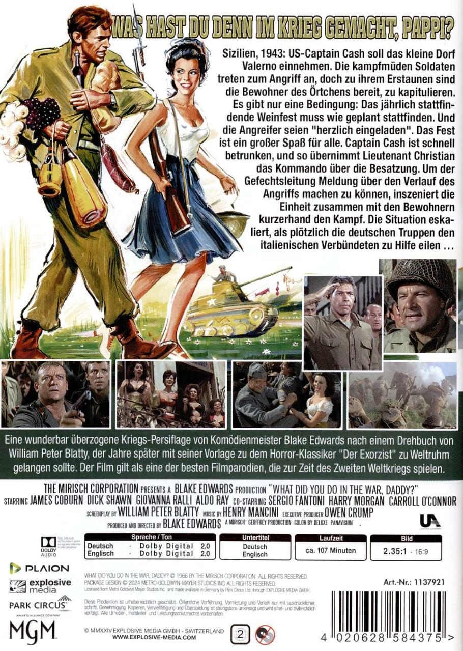 DVD-Cover mit Kriegsszene. Männer in Uniform, eine Frau und ein Panzer. Deutscher Text und ein Rating-Label.