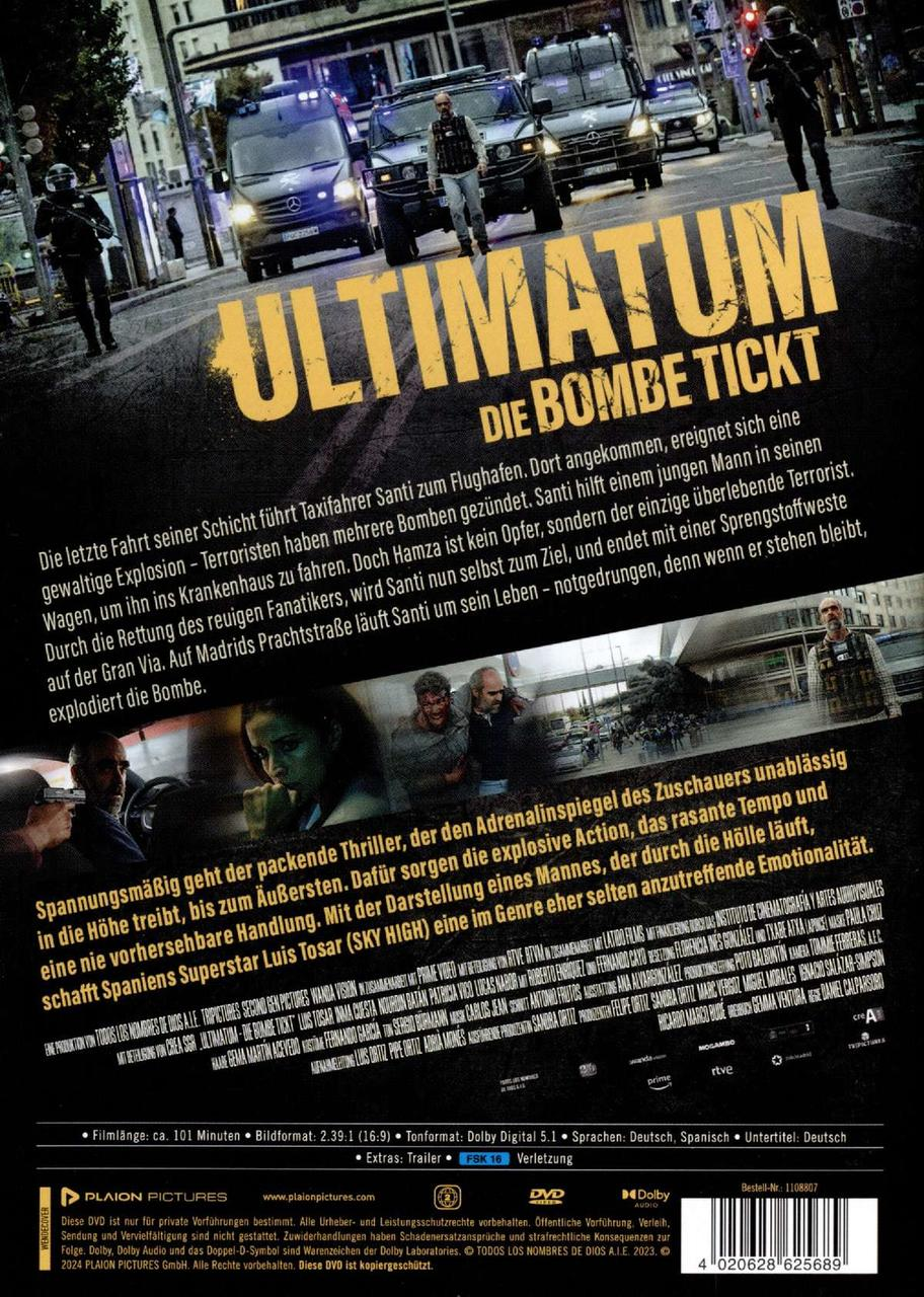 DVD-Cover des Films 'Ultimatum'. Autos und Menschen sind auf der Straße. Der Filmtitel steht oben.