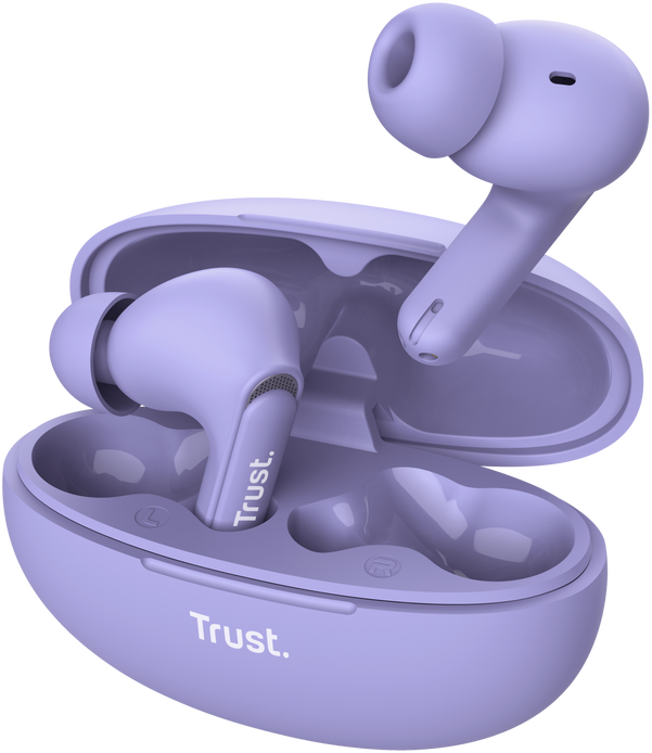 TRUST Yavi vezeték nélküli TWS bluetooth fülhallgató mikrofonnal, ENC, lila (25297)
