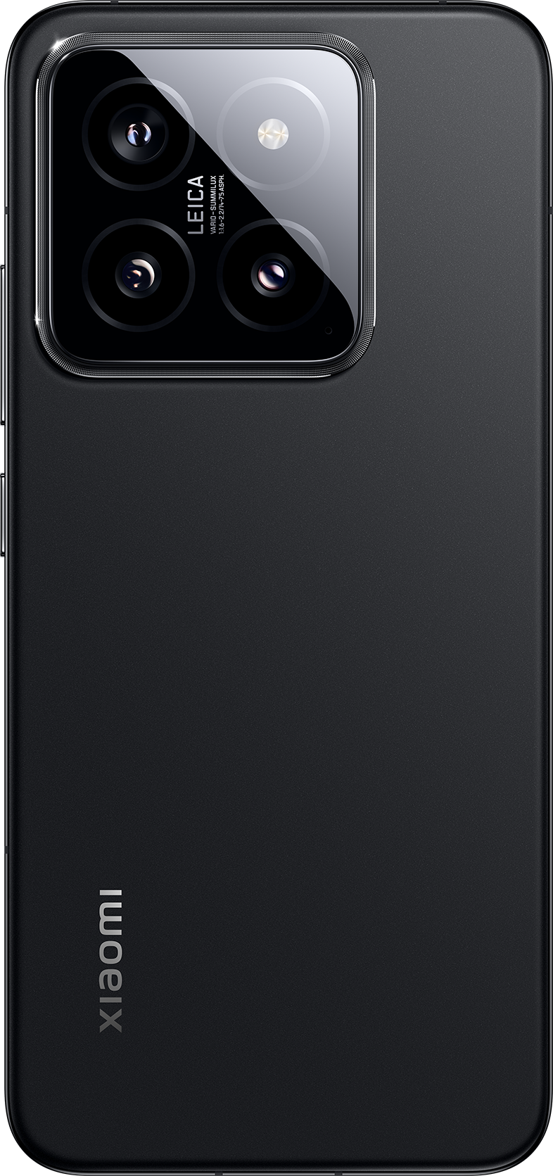 Egy fekete Xiaomi okostelefon hátulja Leica kamerával.