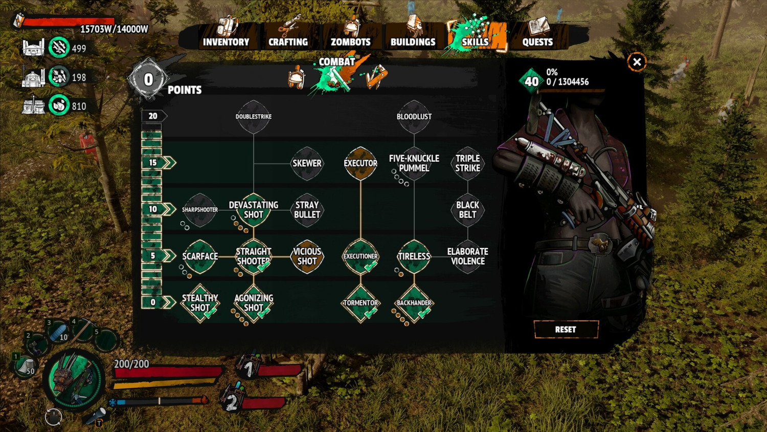 Een screenshot van een videogame-interface, met spelopties.