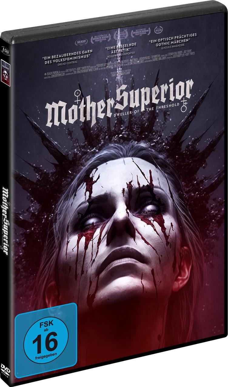 DVD-Cover: Frau mit weißem Gesicht, Blut und dunkler Krone, Text auf schwarzem Case.